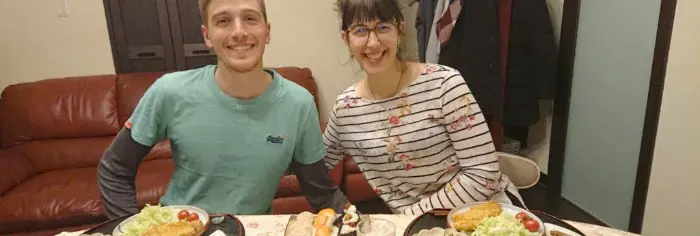 Students enjoying cooking